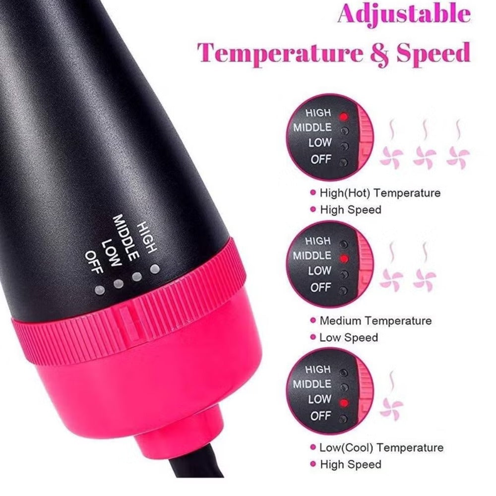 فرشاة وتصفيف الشعر 4 في 1 - مجفف ومصفف بخطوة واحدة لشعر ناعم