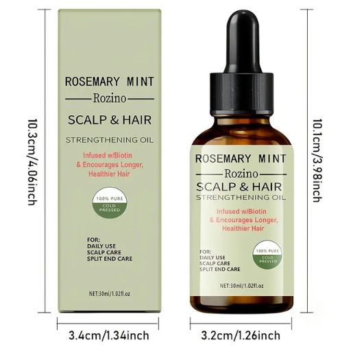 زيت روزينو (ROZINO) بإكليل الجبل والنعناع لتقوية فروة الرأس والشعر - 30 مل
